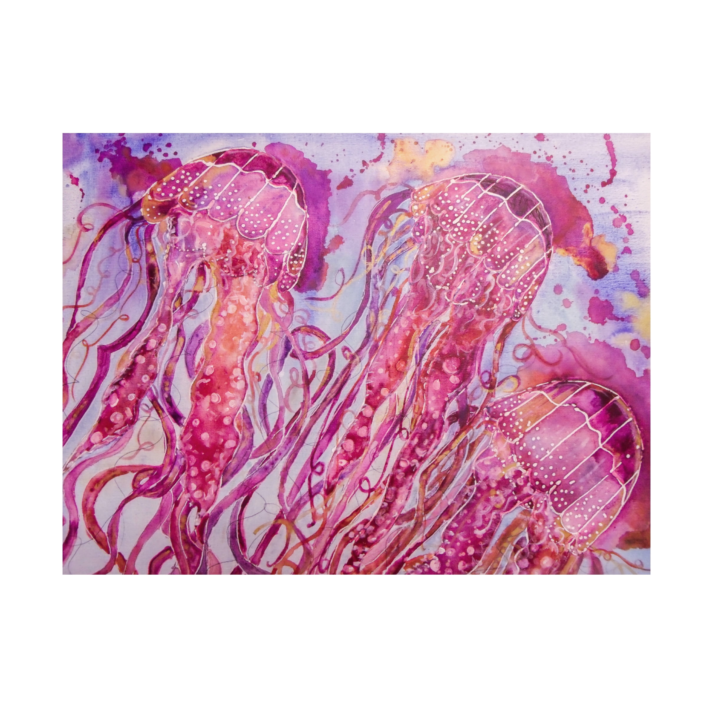 Trademark Fine Art 'Pink Jellyfish' Canvas Art by Lauren Moss
