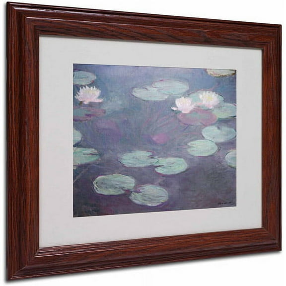 Trademark Fine Art "Pink Lilies 1897-1899" Canvas Art by Claude Monet, Wood Frame