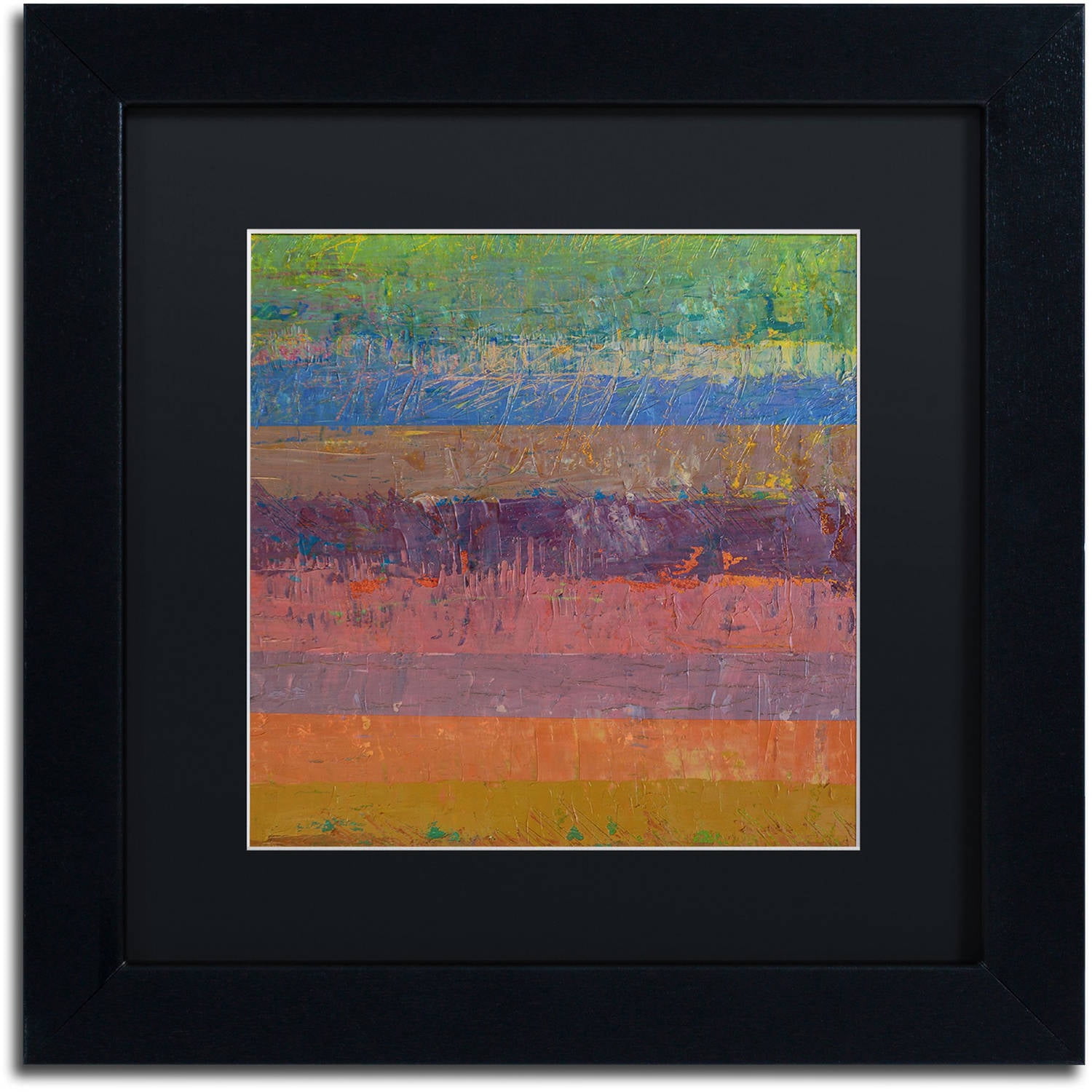 Trademark Fine Art "Pink Line" Canvas Art by Michelle Calkins, Black Matte, Black Frame
