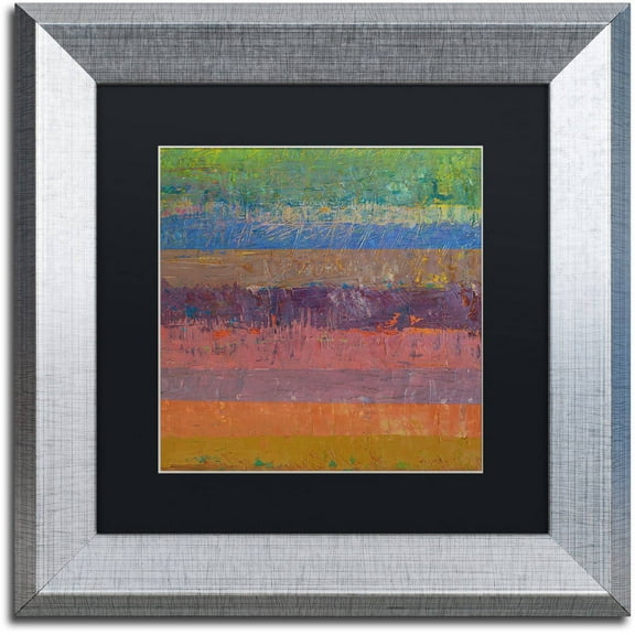 Trademark Fine Art "Pink Line" Canvas Art by Michelle Calkins, Black Matte, Silver Frame