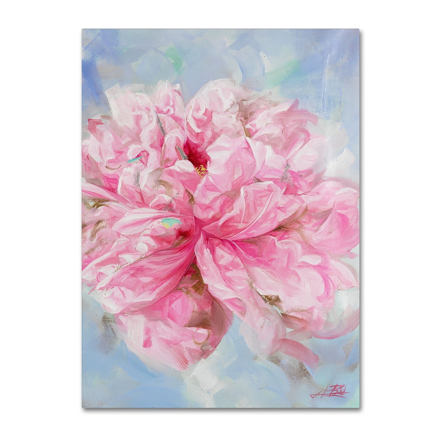 Trademark Fine Art "Pink Peonie II" Canvas Art by Li Bo