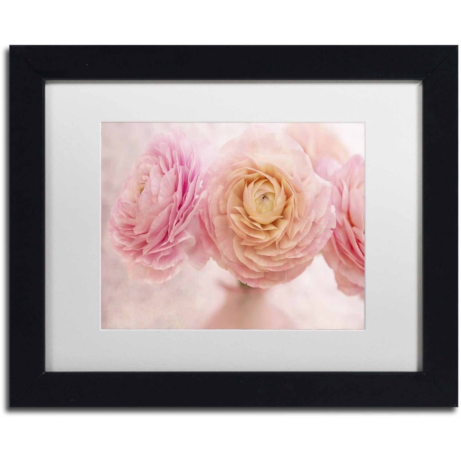 Trademark Fine Art 'Pink Persian Buttercup Bouquet' Canvas Art by Cora Niele, White Matte, Black Frame