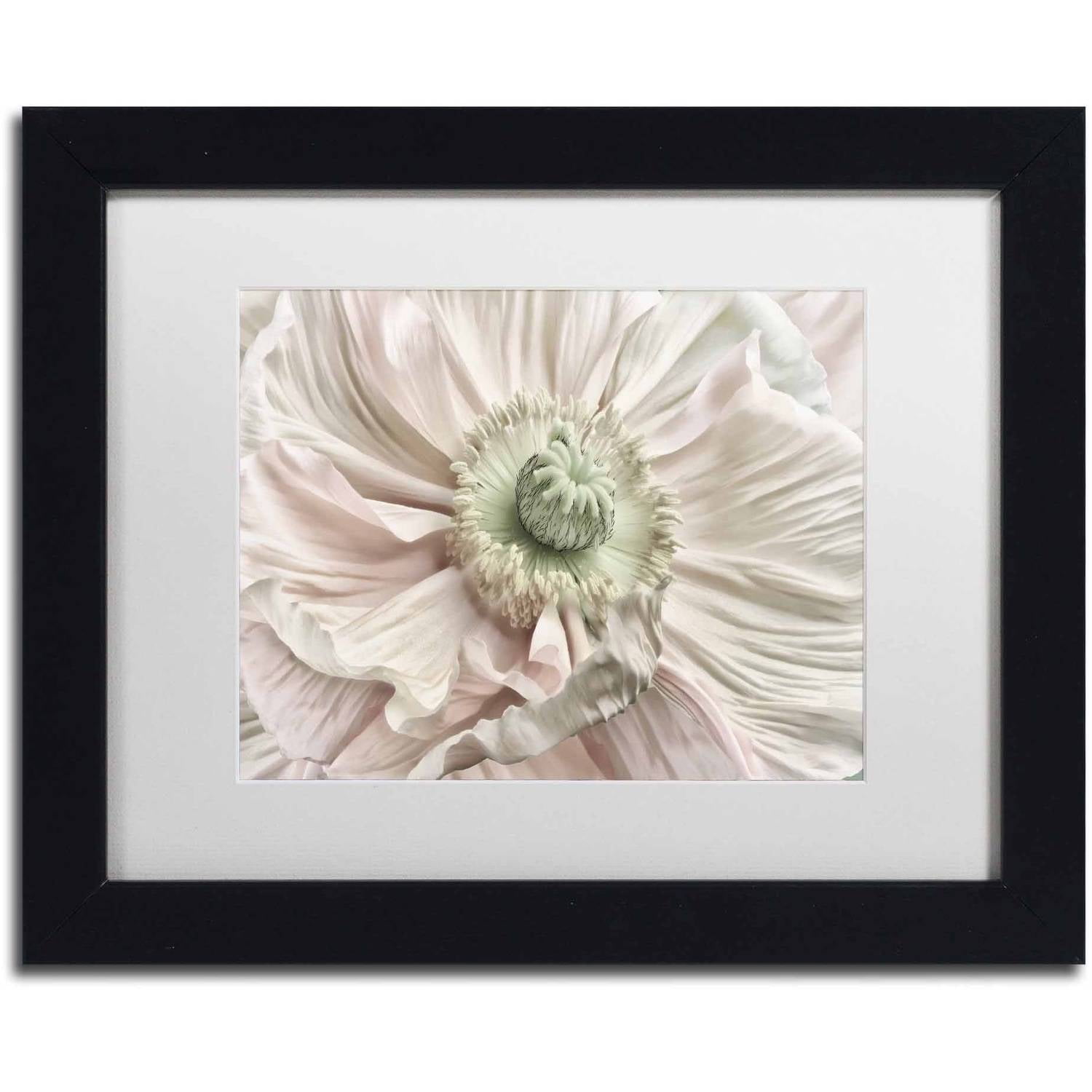 Trademark Fine Art 'Pink Poppy' Canvas Art by Cora Niele, White Matte, Black Frame