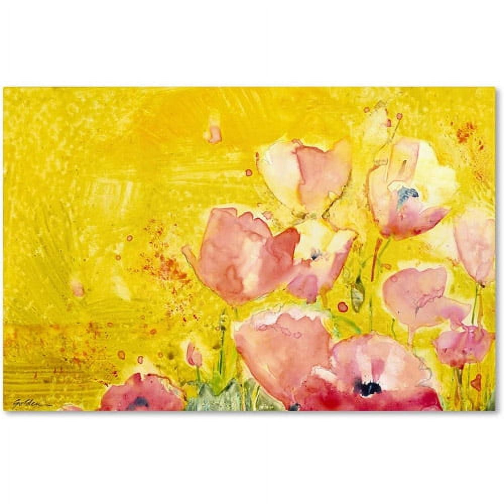 Trademark Fine Art "Pink Poppy Field" Canvas Art by Sheila Golden