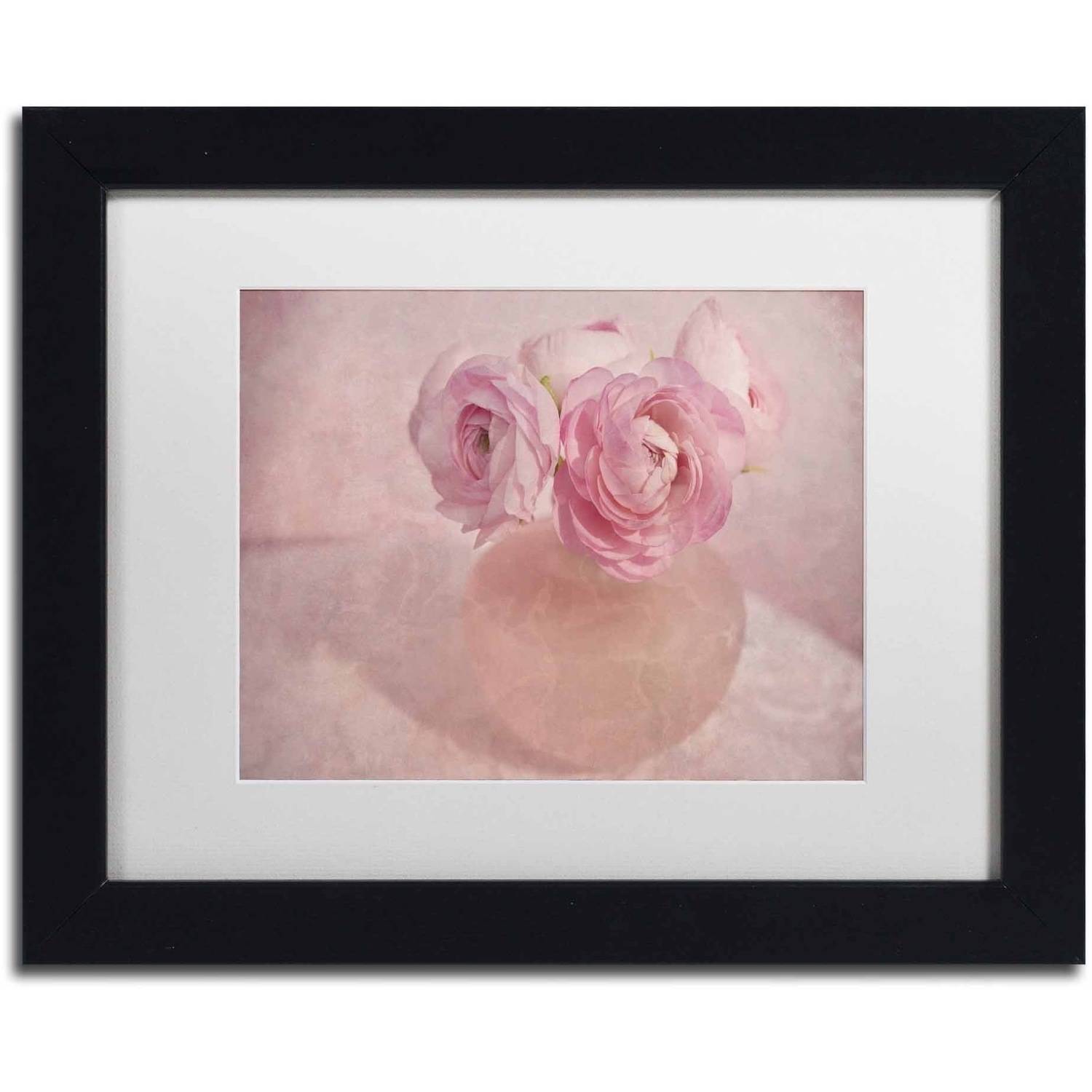 Trademark Fine Art 'Pink Ranunculus Bouquet' Canvas Art by Cora Niele, White Matte, Black Frame