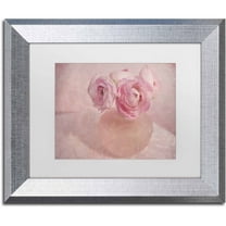 Trademark Fine Art 'Pink Ranunculus Bouquet' Canvas Art by Cora Niele, White Matte, Silver Frame