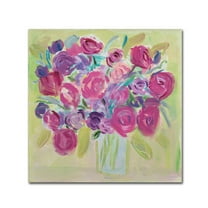 Trademark Fine Art 'Pink Roses Flower' Canvas Art by Farida Zaman