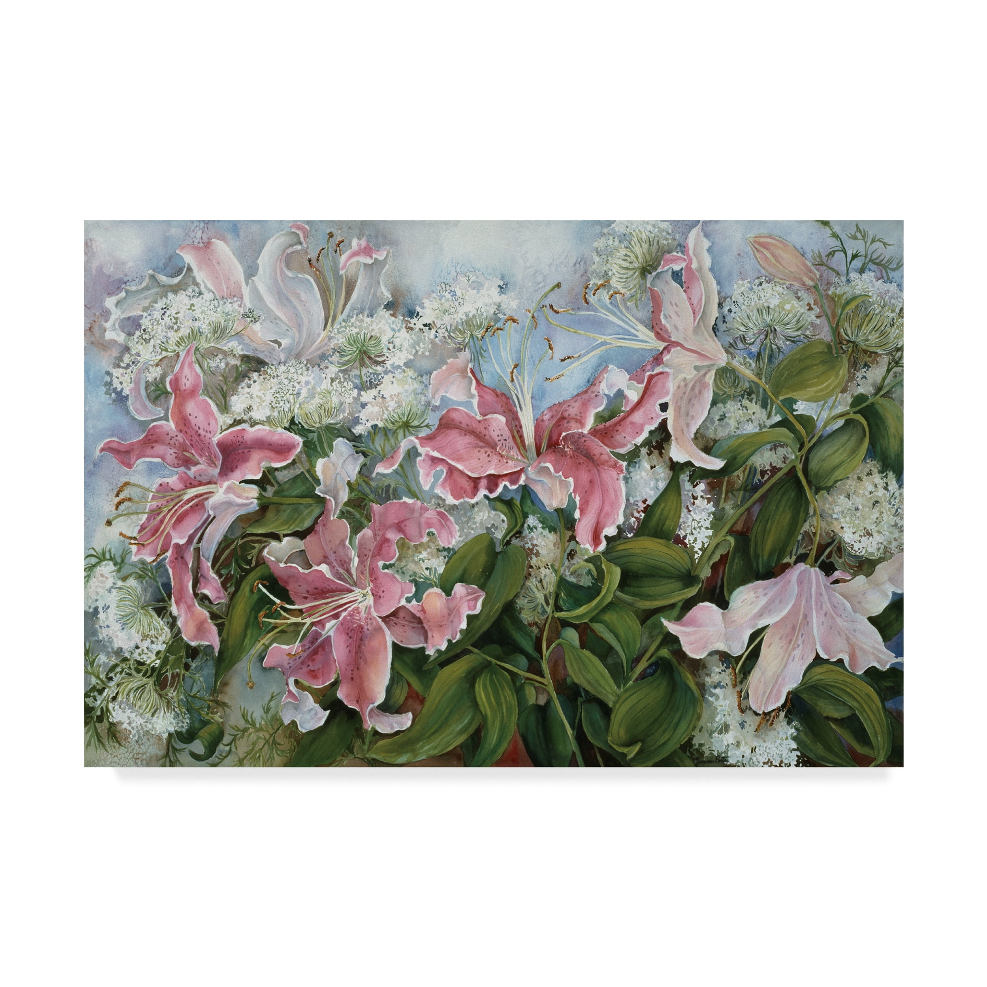Trademark Fine Art 'Pink Star Gazer Lilies' Canvas Art by Joanne Porter