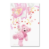 Trademark Fine Art 'Pink Teddy' Canvas Art by The Macneil Studio
