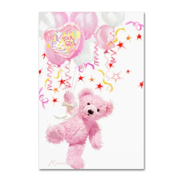 Trademark Fine Art 'Pink Teddy' Canvas Art by The Macneil Studio