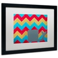 thumbnail image 1 of Trademark Fine Art "Pink and Gold Whale Chevron" Canvas Art by Nicole Dietz, White Matte/Black Frame, 1 of 1