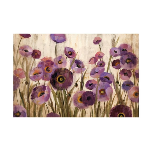 Trademark Fine Art Silvia Vassileva Pink And Purple Flowers Canvas Wall Art - 16x24