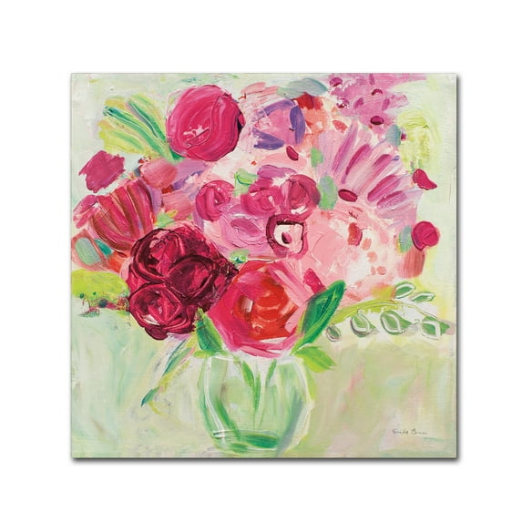 Trademark Fine Art 'Pink and Red Florals' Canvas Art by Farida Zaman