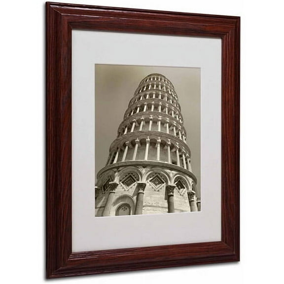 Trademark Fine Art "Pisa Tower II" Framed Canvas Art by Chris Bliss