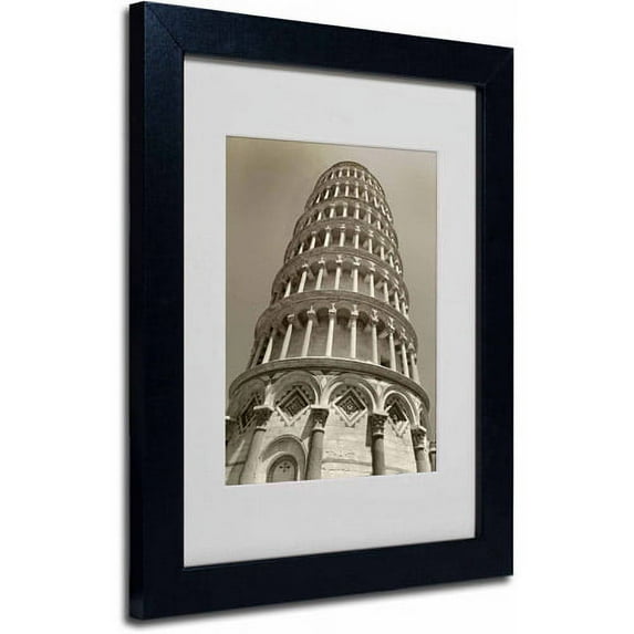 Trademark Fine Art "Pisa Tower II" Framed Canvas Art by Chris Bliss