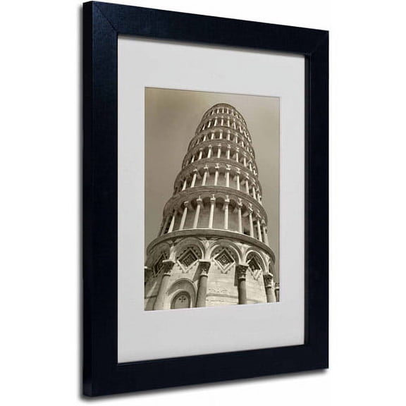 Trademark Fine Art "Pisa Tower II" Framed Canvas Art by Chris Bliss
