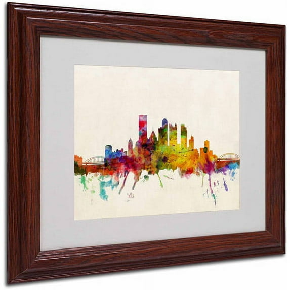Trademark Fine Art "Pittsburgh, PA" by Michael Tompsett, Wood Frame