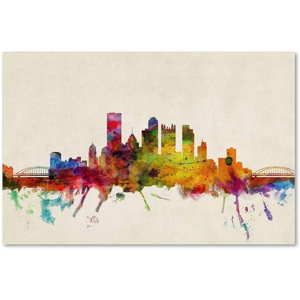 Trademark Fine Art "Pittsburgh, Pennsylvania" Canvas Art by Michael Tompsett