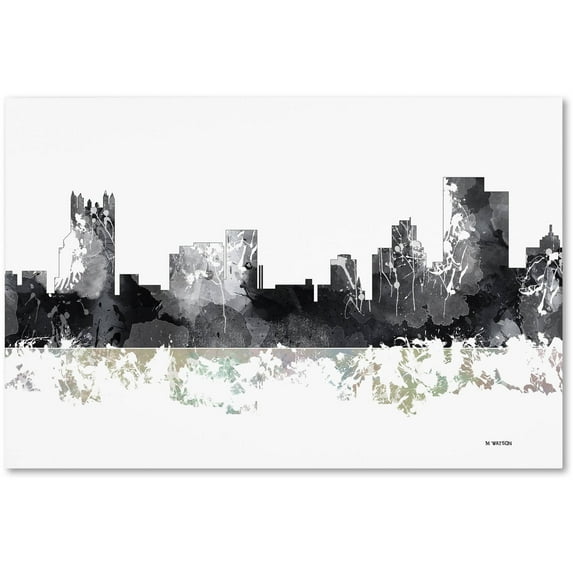 Trademark Fine Art "Pittsburgh Pennsylvania Skyline BG-1" Canvas Art by Marlene Watson