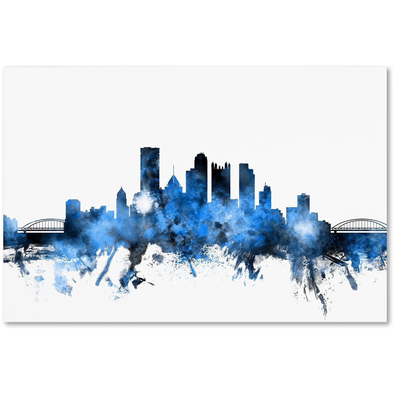 Trademark Fine Art "Pittsburgh Pennsylvania Skyline II" Canvas Art by Michael Tompsett