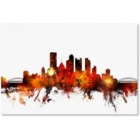 Trademark Fine Art "Pittsburgh Pennsylvania Skyline III" Canvas Art by Michael Tompsett