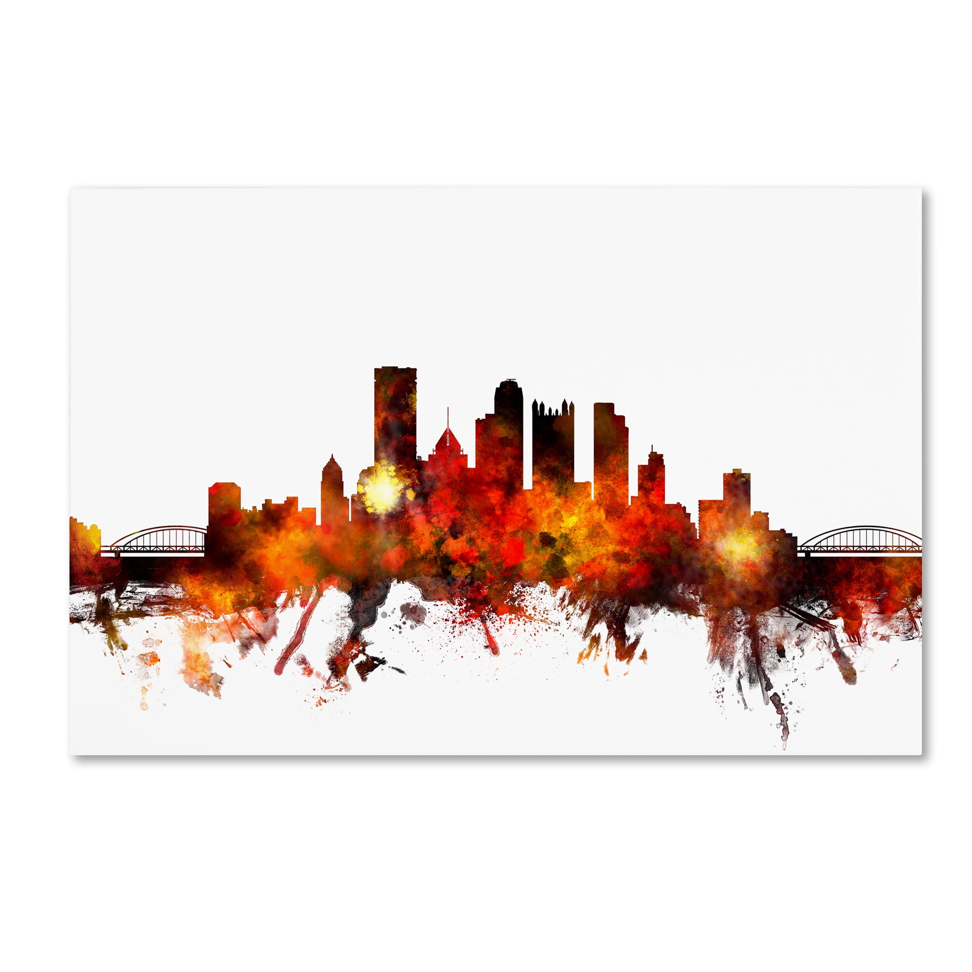 Trademark Fine Art "Pittsburgh Pennsylvania Skyline III" Canvas Art by Michael Tompsett
