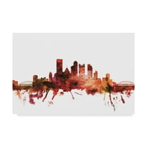 Trademark Fine Art 'Pittsburgh Pennsylvania Skyline Red' Canvas Art by Michael Tompsett