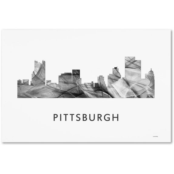 Trademark Fine Art 'Pittsburgh Pennsylvania Skyline WB-BW' Canvas Art by Marlene Watson