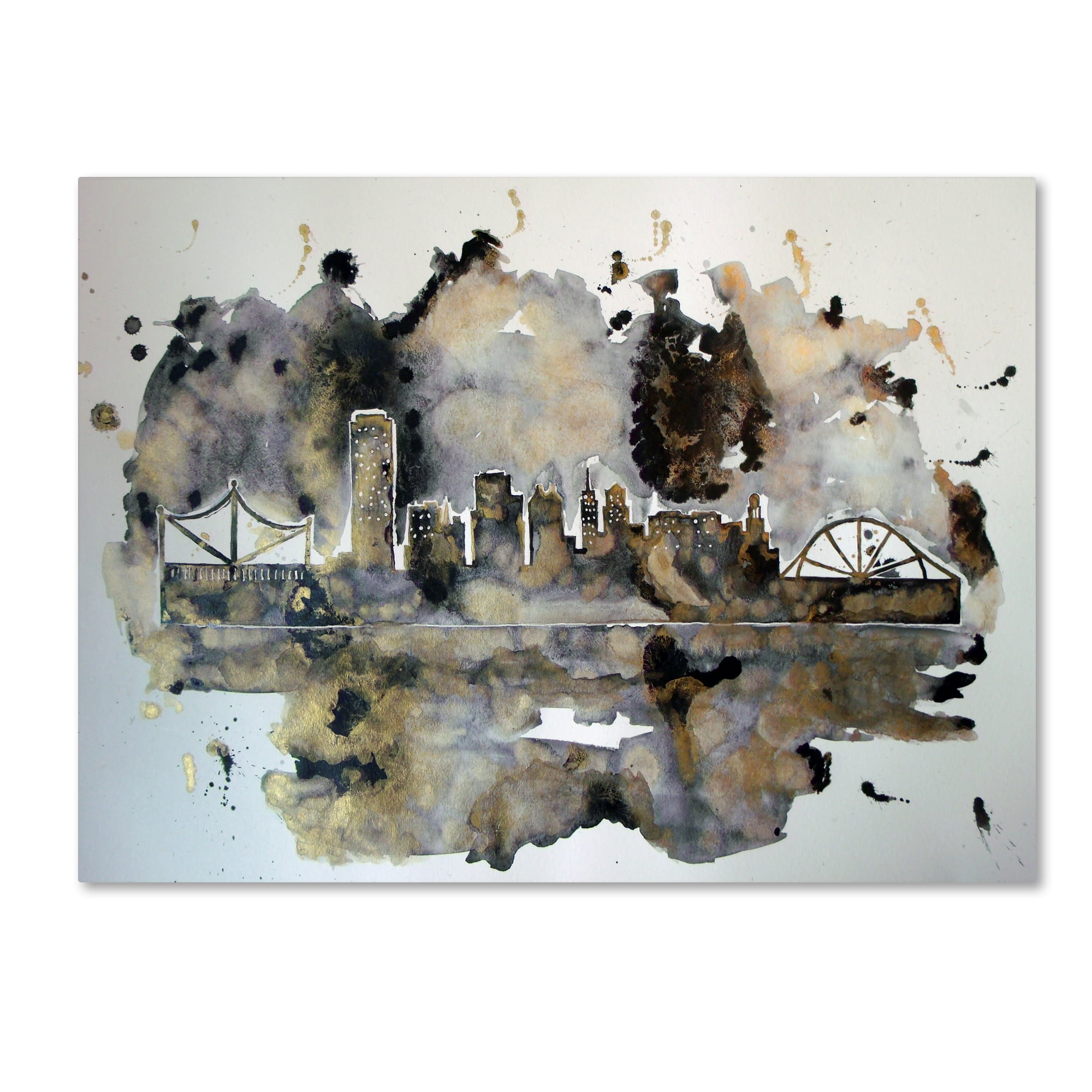Trademark Fine Art 'Pittsburghs Black and Gold' Canvas Art by Lauren Moss
