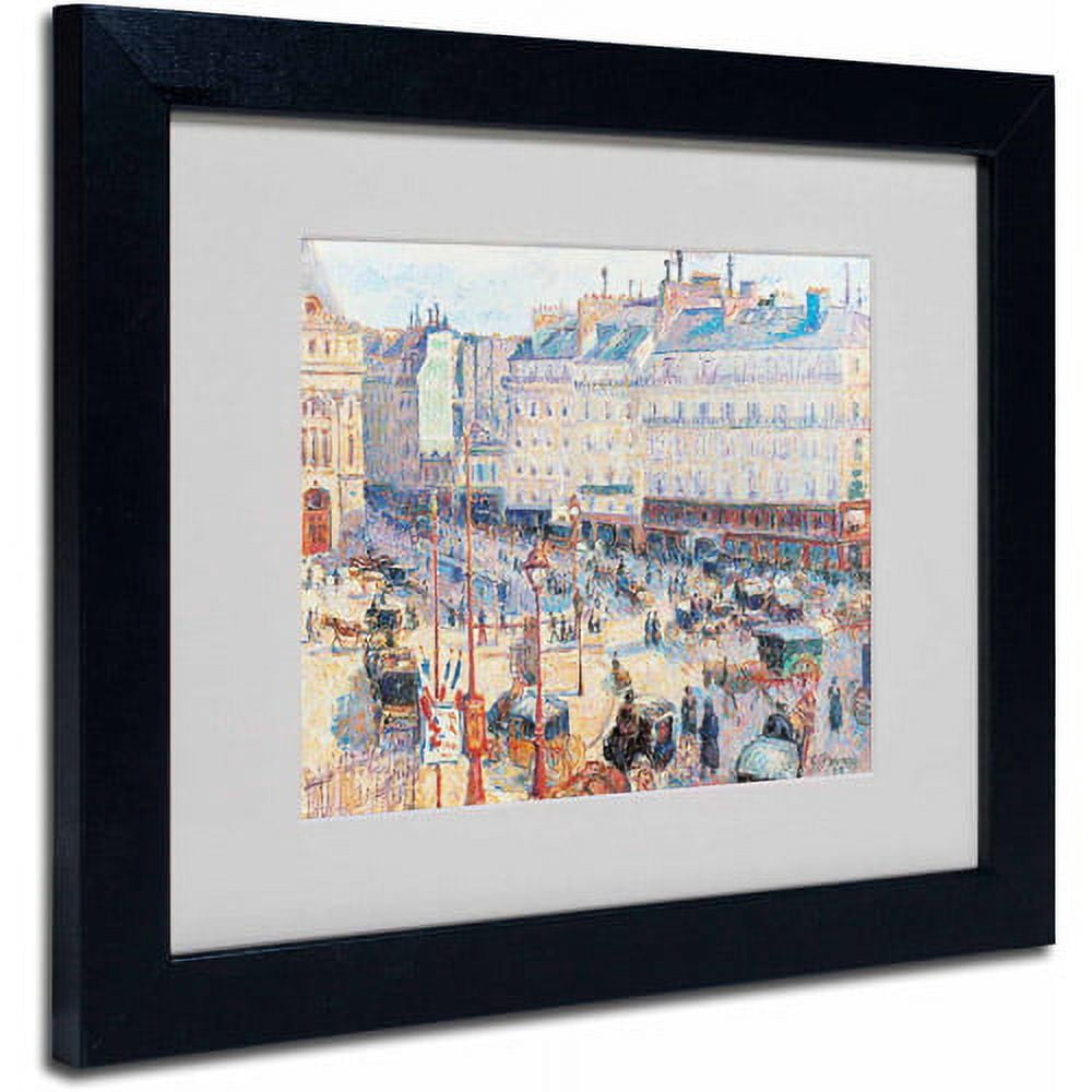 Trademark Fine Art "Place du Havre 1893" Canvas Art by Camille Pissarro, Black Frame