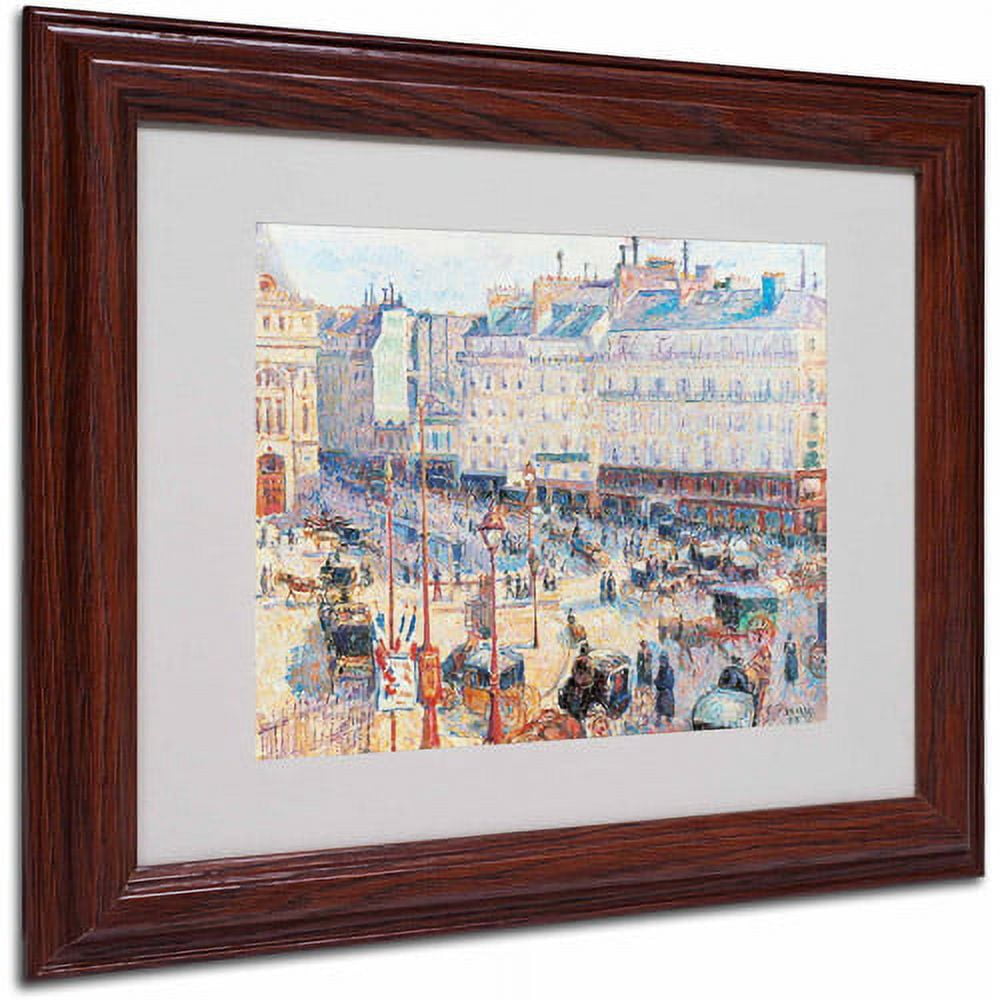 Trademark Fine Art "Place du Havre 1893" Canvas Art by Camille Pissarro, Wood Frame