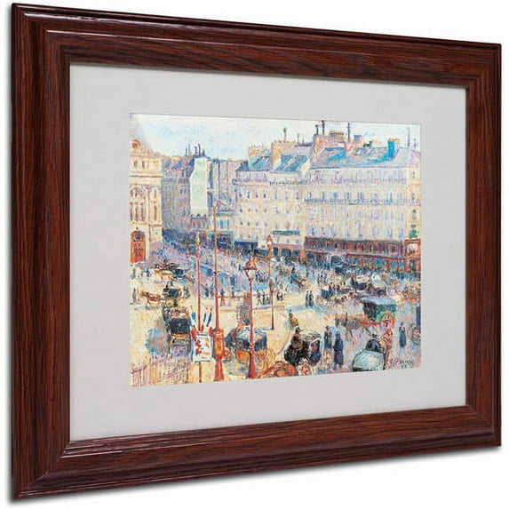 Trademark Fine Art "Place du Havre 1893" Canvas Art by Camille Pissarro, Wood Frame