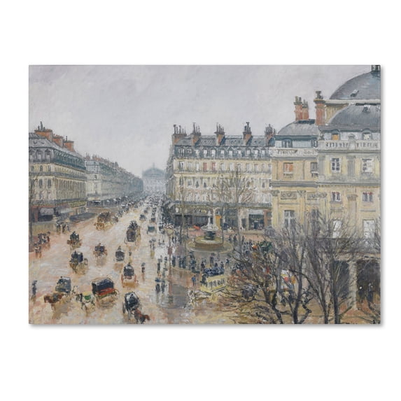 Trademark Fine Art "Place du Theatre Francais" 1898 Canvas Art by Camille Pissarro