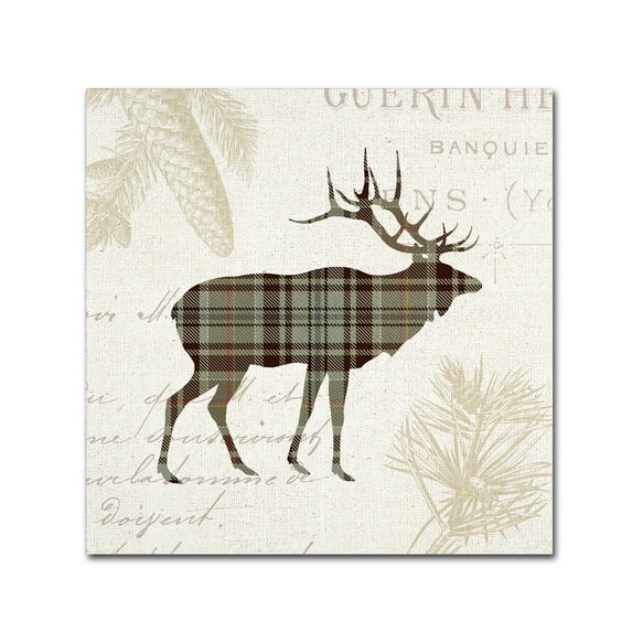 Trademark Fine Art 'Plaid Lodge III Tan' Canvas Art by Wild Apple Portfolio