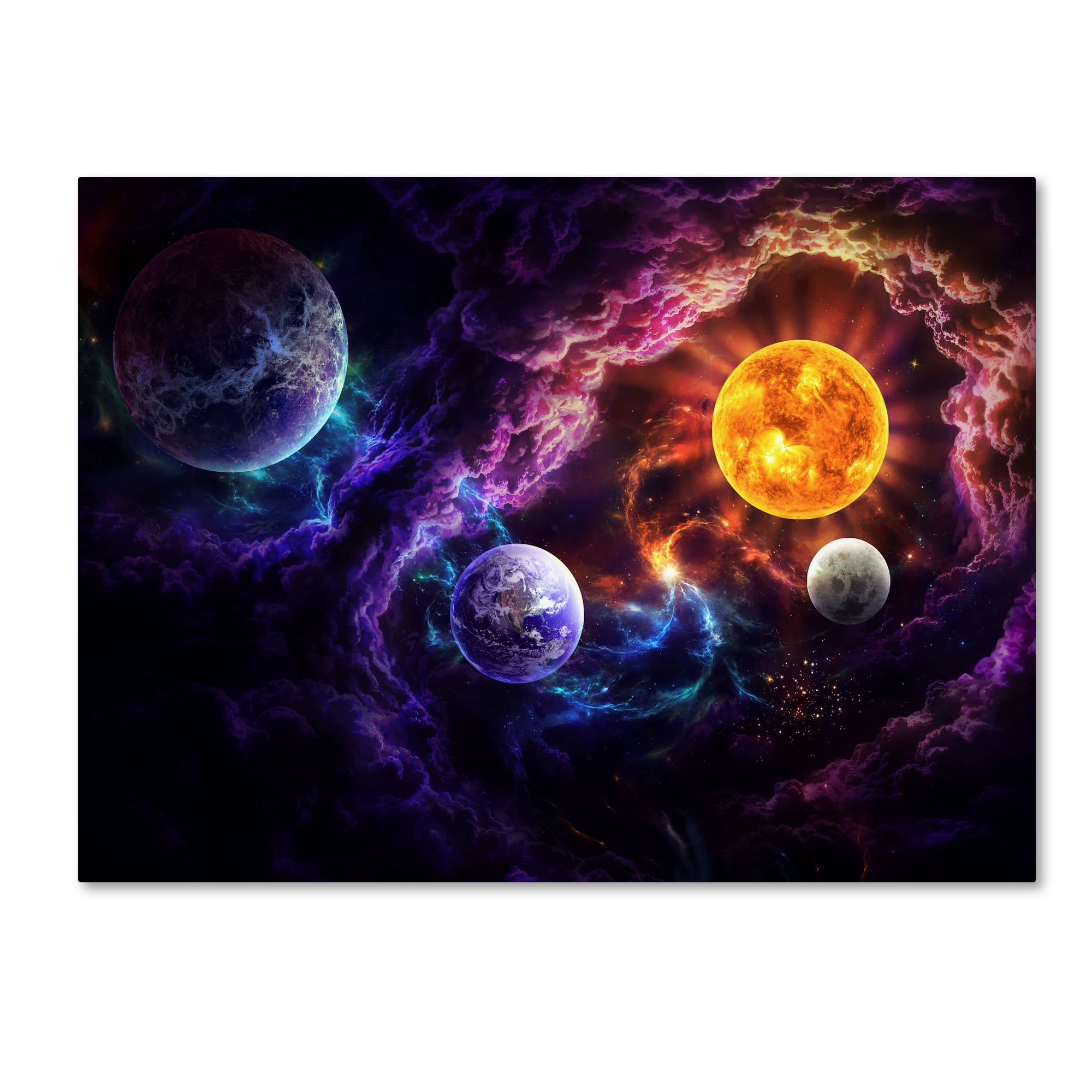 JoJoesArt Galaxy Scene Abstract Canvas Art in 18" x 24"