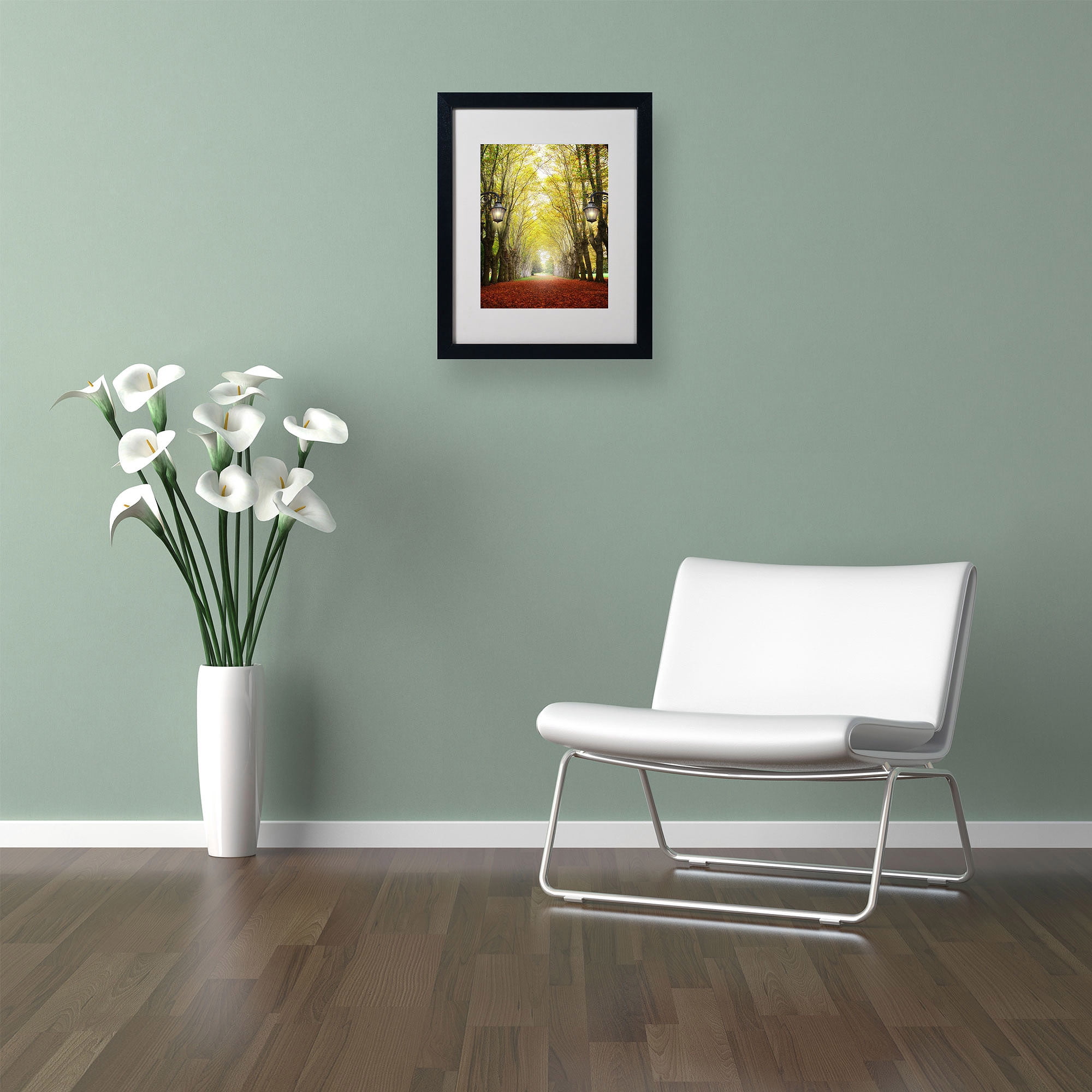 Trademark Fine Art "Plane Tree Alley" Canvas Art by Philippe Sainte-Laudy, Black Frame