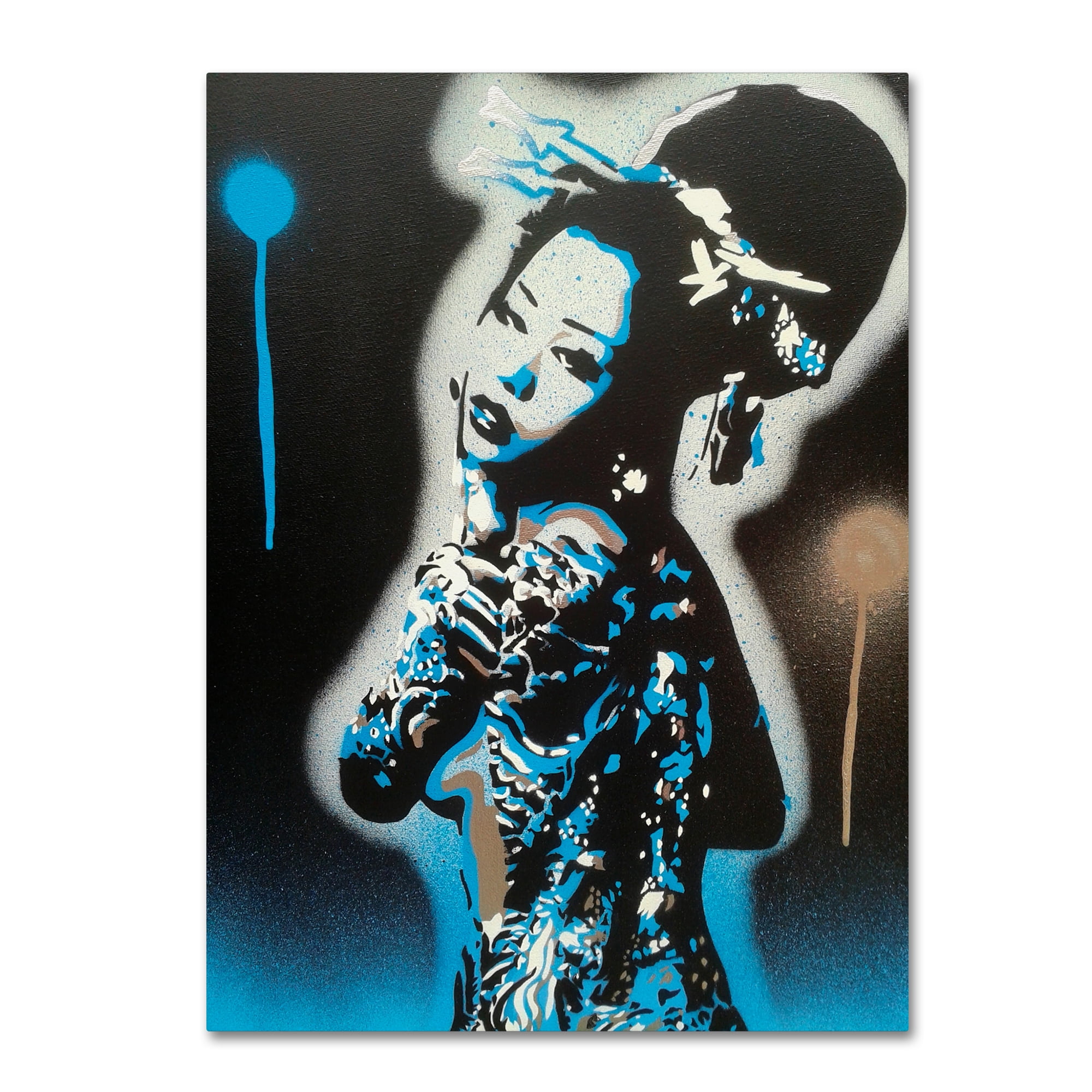 Trademark Fine Art 'Planet Asia Blue' Canvas Art by Abstract Graffiti
