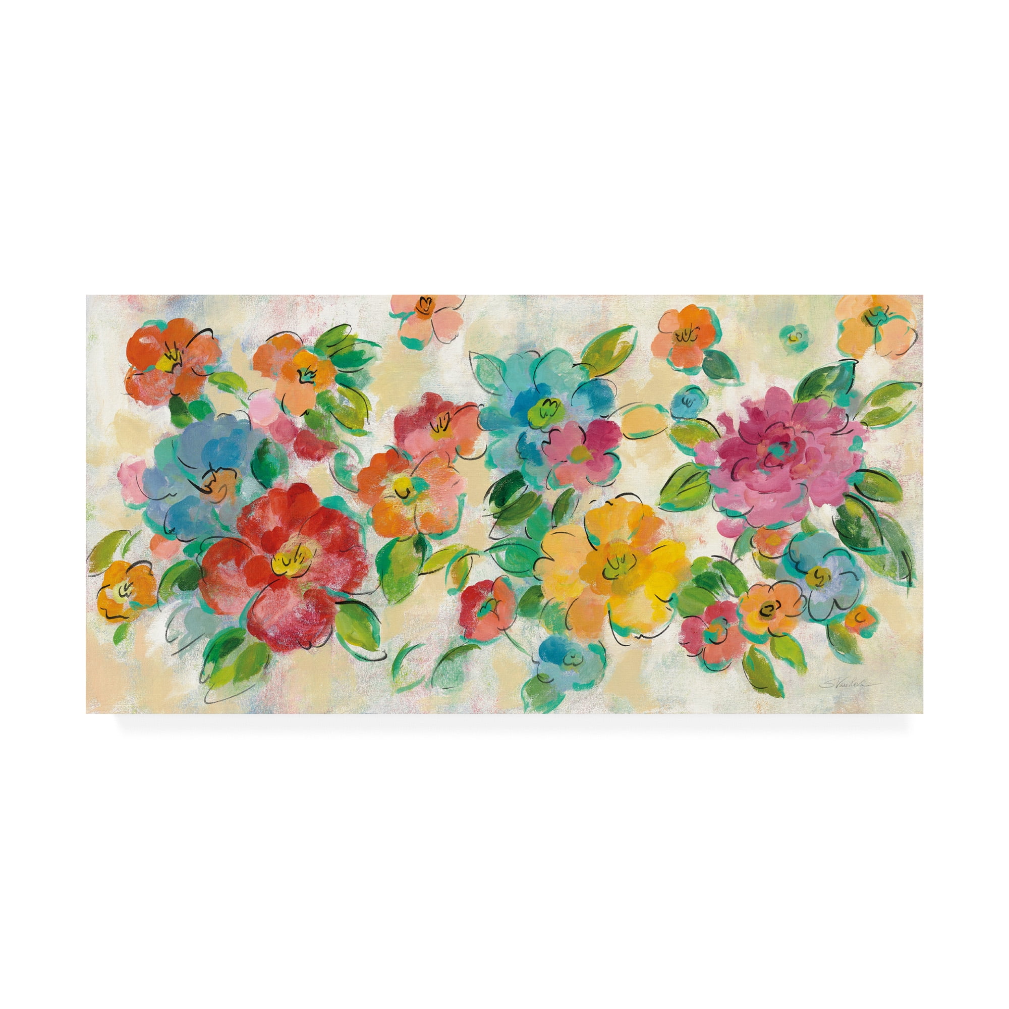 Trademark Fine Art 'Playful Floral Trio I' Canvas Art by Silvia Vassileva