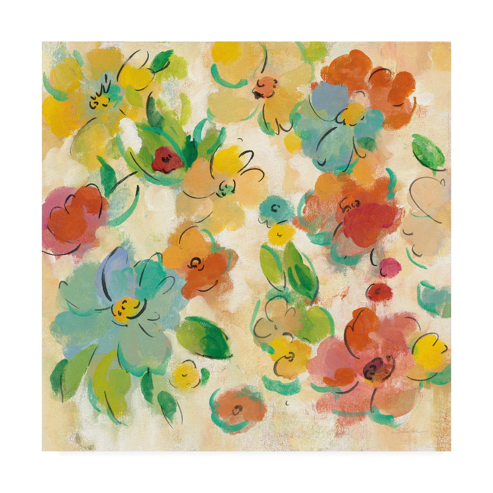 Trademark Fine Art 'Playful Floral Trio II' Canvas Art by Silvia Vassileva