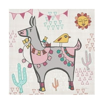 Trademark Fine Art 'Playful Llamas II' Canvas Art by Farida Zaman
