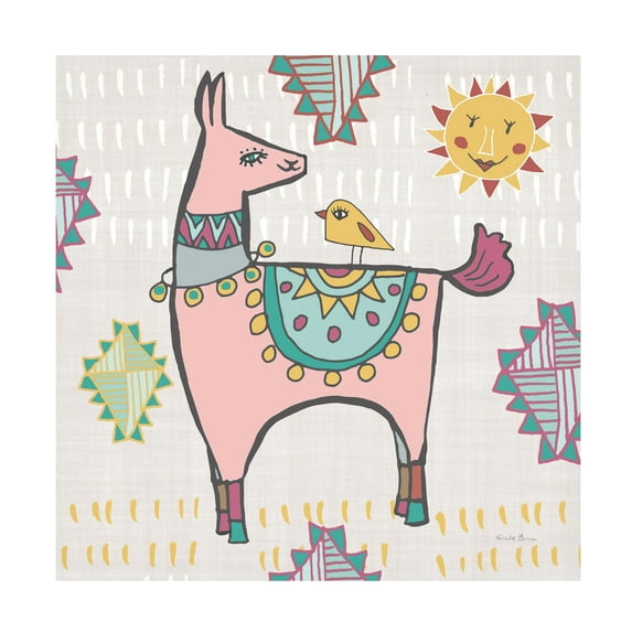 Trademark Fine Art 'Playful Llamas III' Canvas Art by Farida Zaman