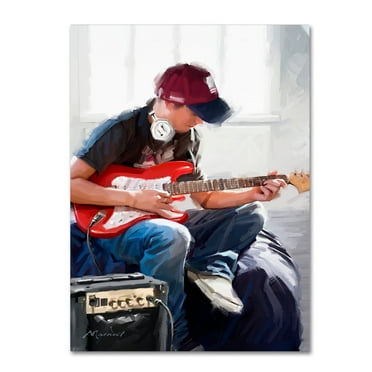 Trademark Fine Art 'Playing Guitar' Canvas Art by The Macneil Studio