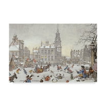 Trademark Fine Art 'Playing On The Ice' Canvas Art by Anton Pieck