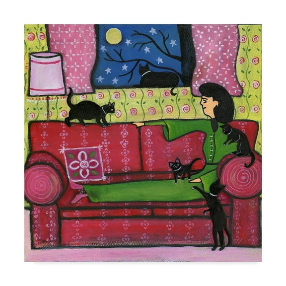 Trademark Fine Art 'Playtime With Kittens' Canvas Art by Cheryl Bartley