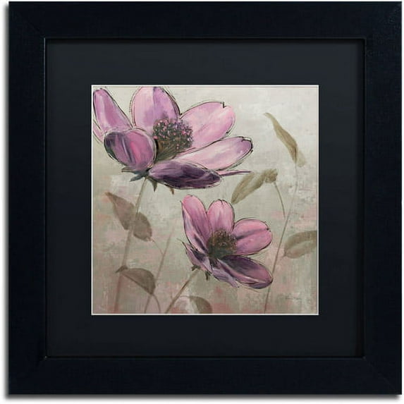 Trademark Fine Art "Plum Floral II" Canvas Art by Emily Adams, Black Matte, Black Frame