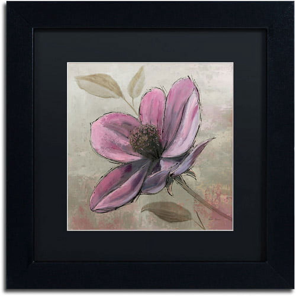 Trademark Fine Art "Plum Floral III" Canvas Art by Emily Adams, Black Matte, Black Frame