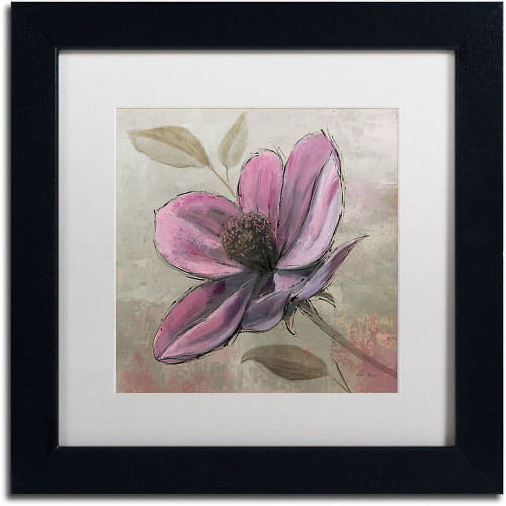 Trademark Fine Art "Plum Floral III" Canvas Art by Emily Adams, White Matte, Black Frame