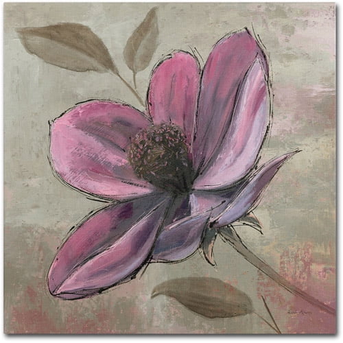 Plum Floral III Pink and Gray Canvas Art Print