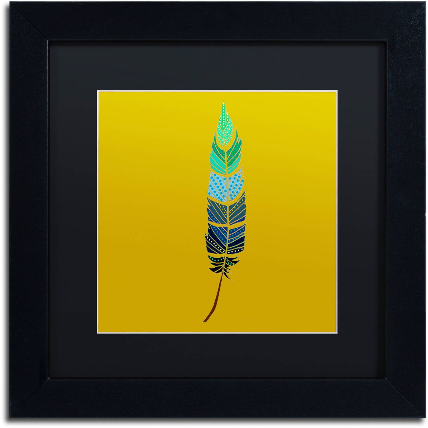 Trademark Fine Art "Plume 2" Canvas Art by Sylvie Demers, Black Matte, Black Frame