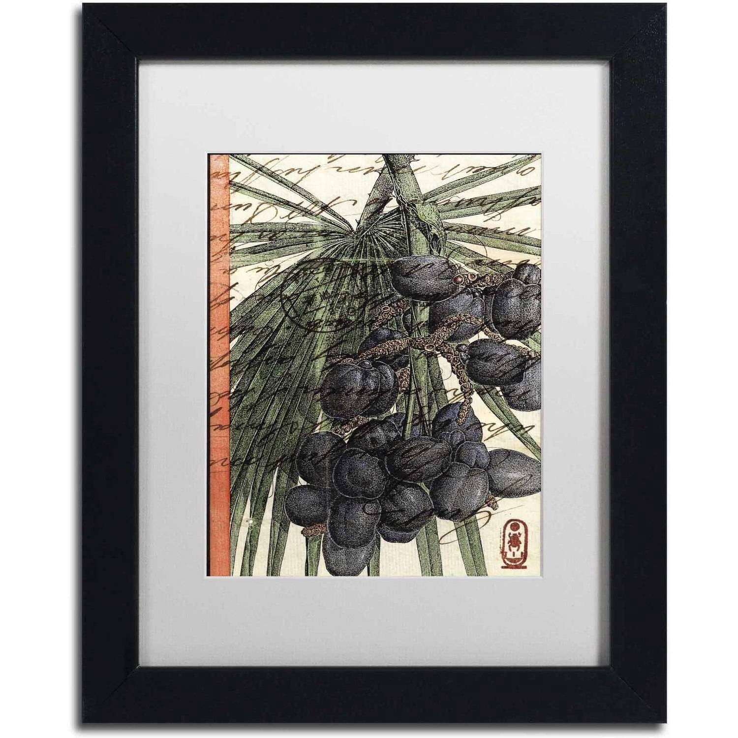 Trademark Fine Art 'Plums' Canvas Art by Nick Bantock, White Matte, Black Frame